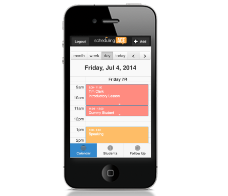 screenshot of Scheduling Ace